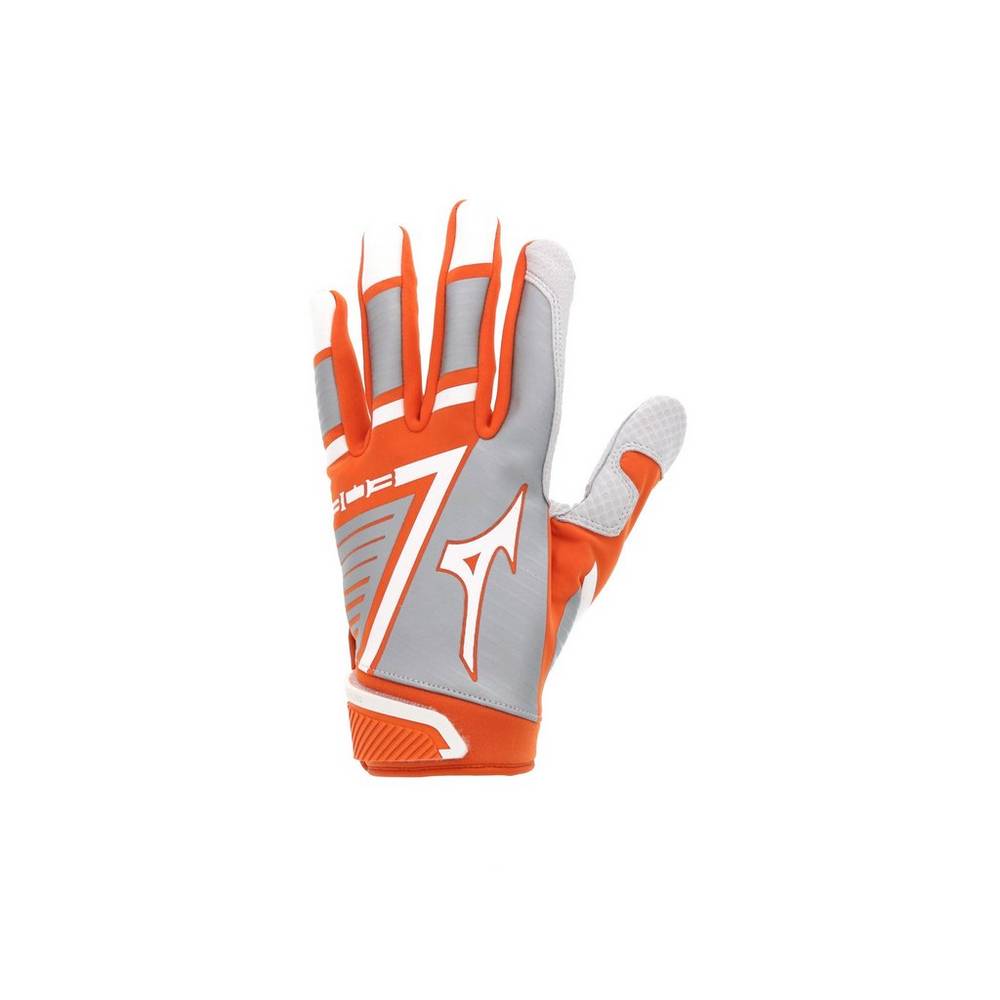 Mens Mizuno B-130 Adult Baseball Batting Gloves Orange/White Philippines (TLBMZY159)